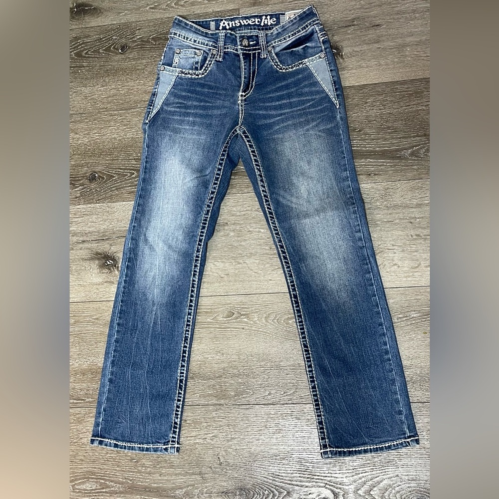 Men's Straight Leg Jeans - Dark Blue